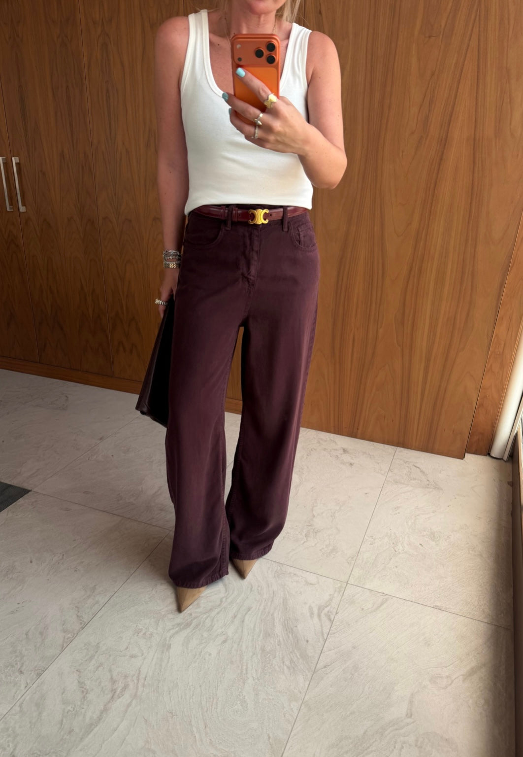 Tencel Jeans - Burgundy