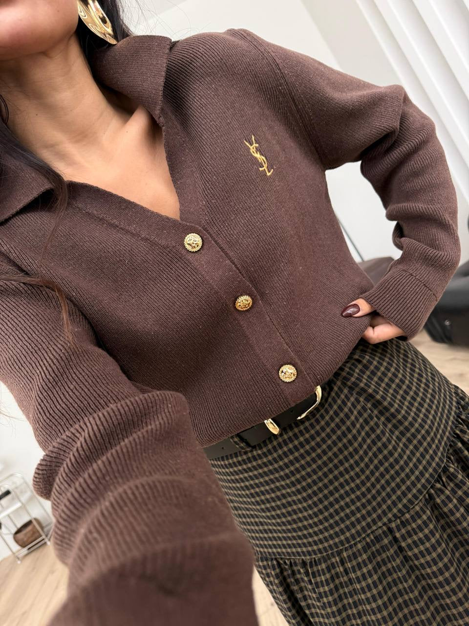 Ysl brown Cardigan
