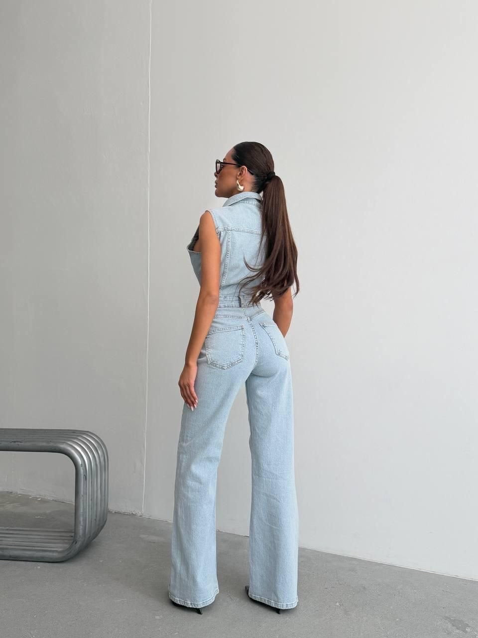 Light Blue Denim Jumpsuit