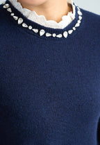 Sweater with stones Navy