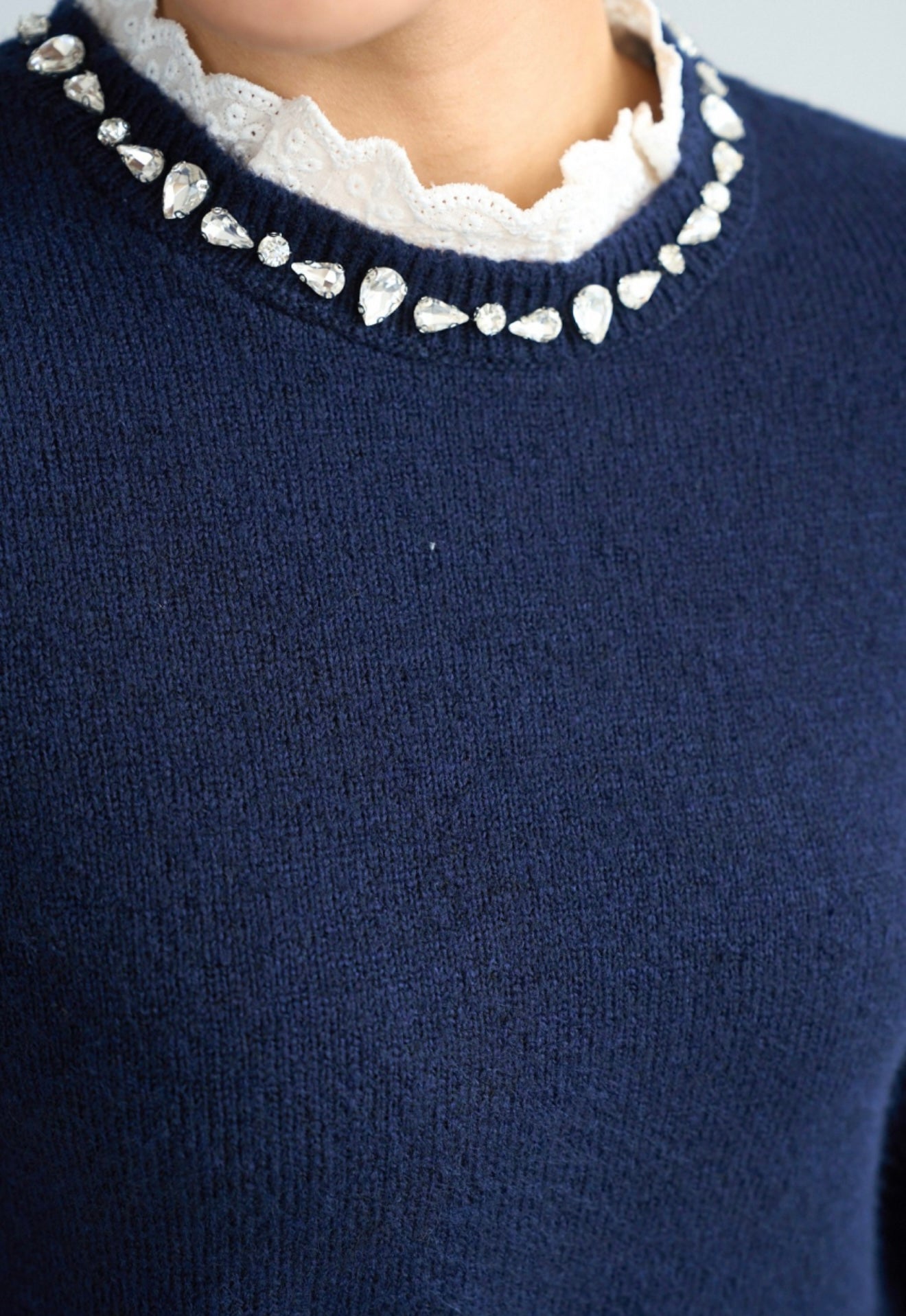 Sweater with stones Navy