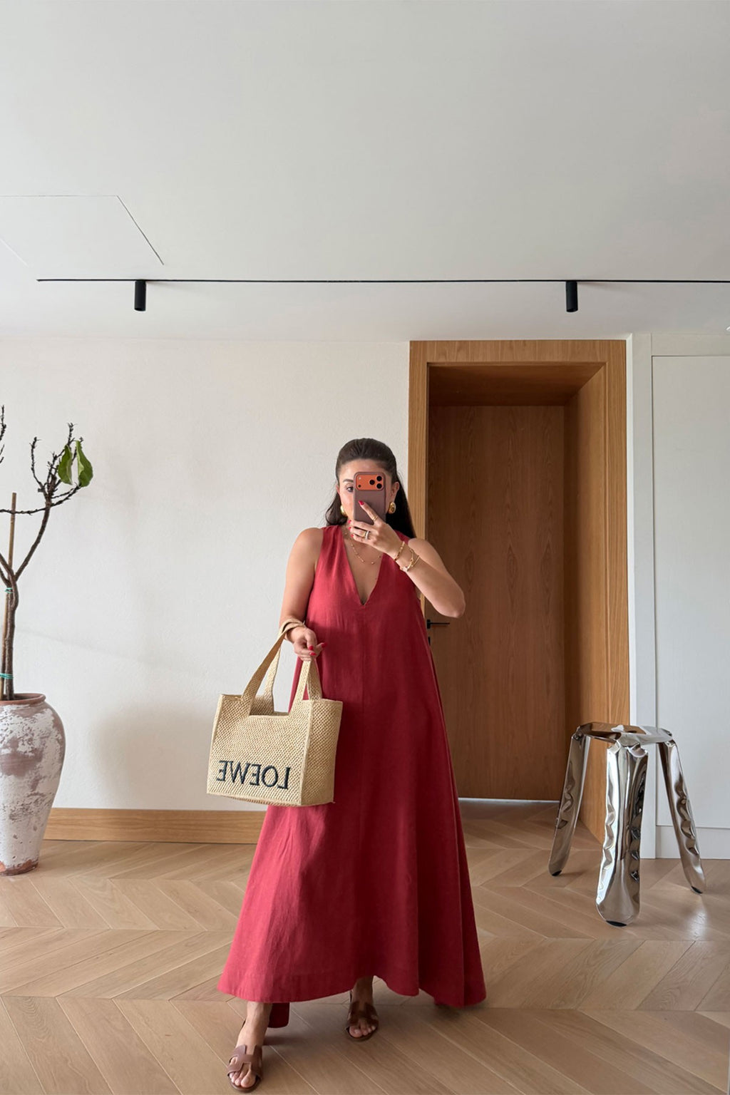 Brick red dress
