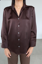 Brown Satin Shirt