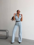 Light Blue Denim Jumpsuit