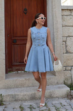 Light blue denim dress