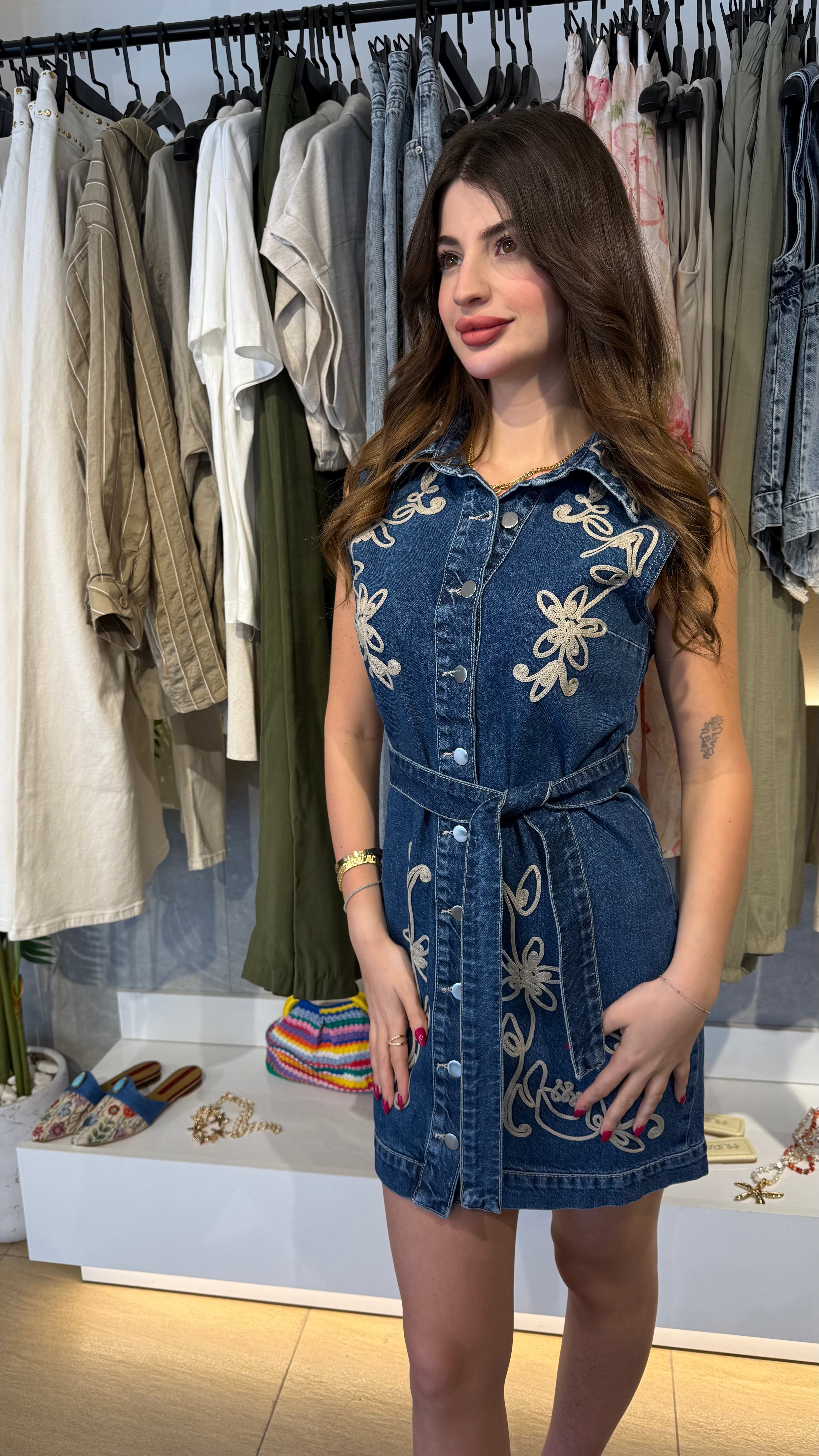 Floral Denim Dress