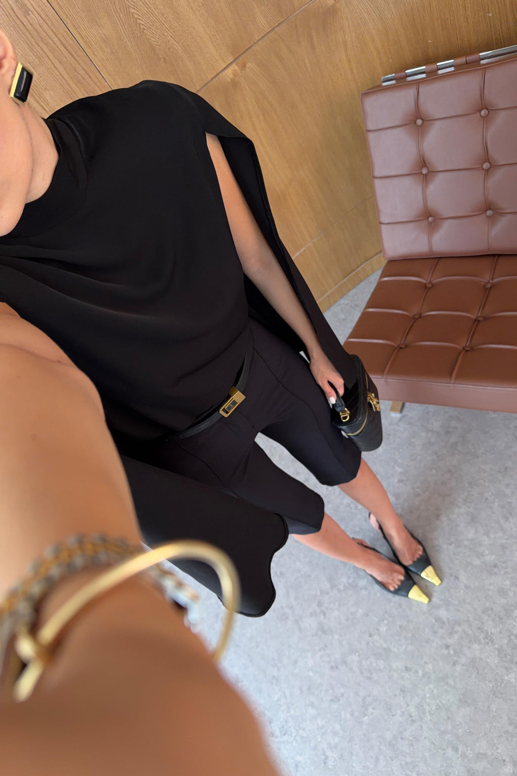 Cape Blouse - Black