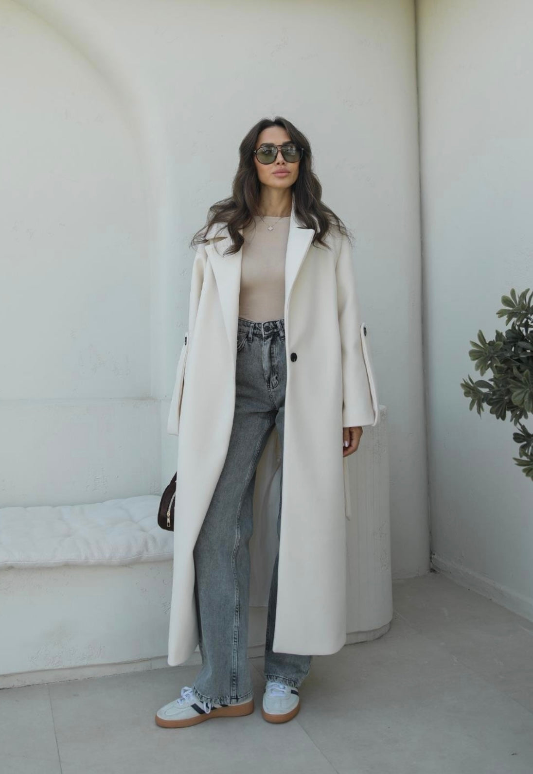 Ecru Oversized Coat