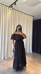 Off-shoulder collar dress