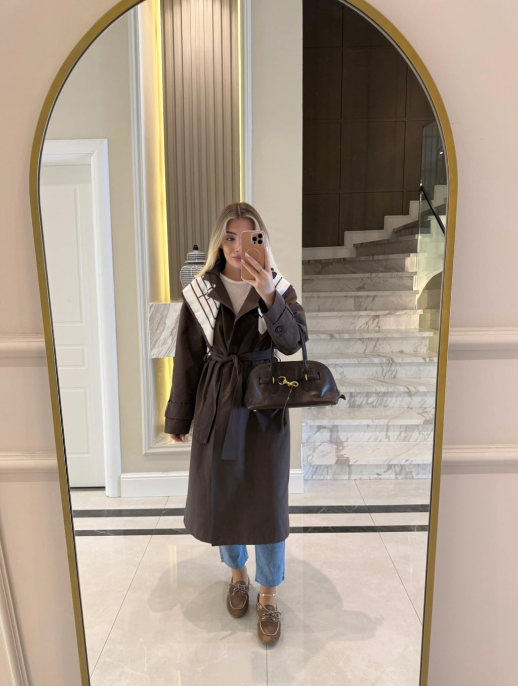 Long Trench Coat Brown