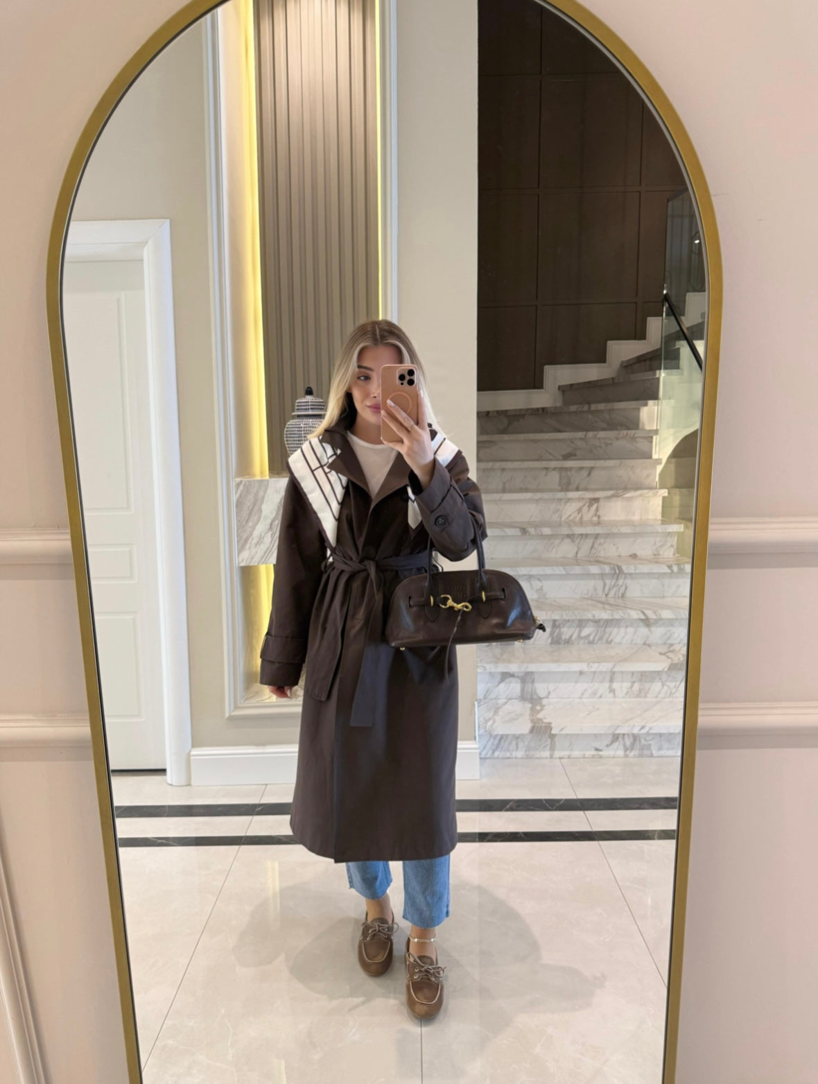 Long Trench Coat Brown