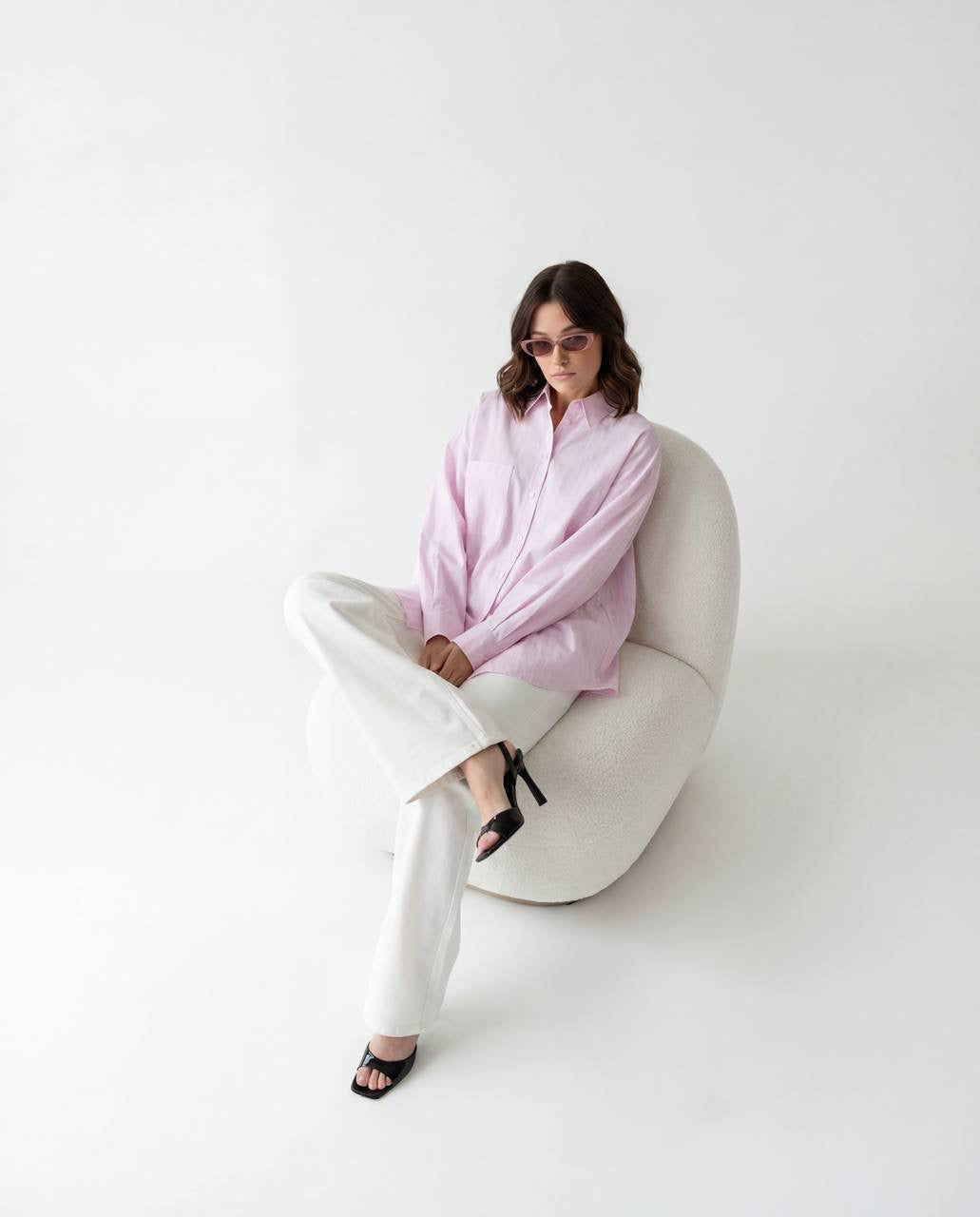 Oversized Striped Shirt - Pink