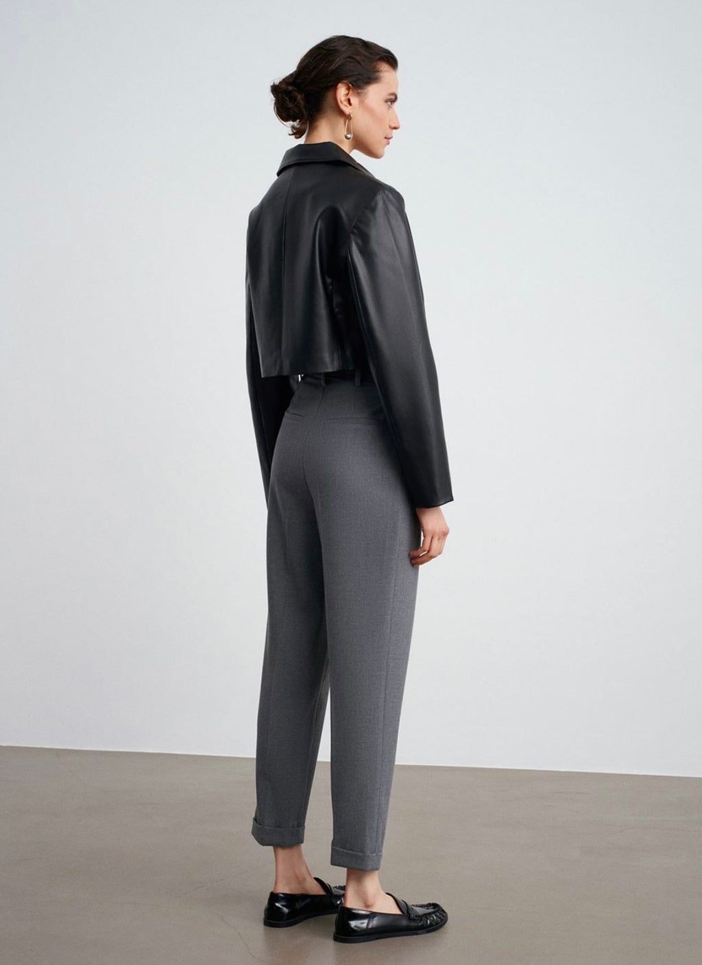 Belted grey trousers