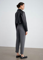 Belted grey trousers