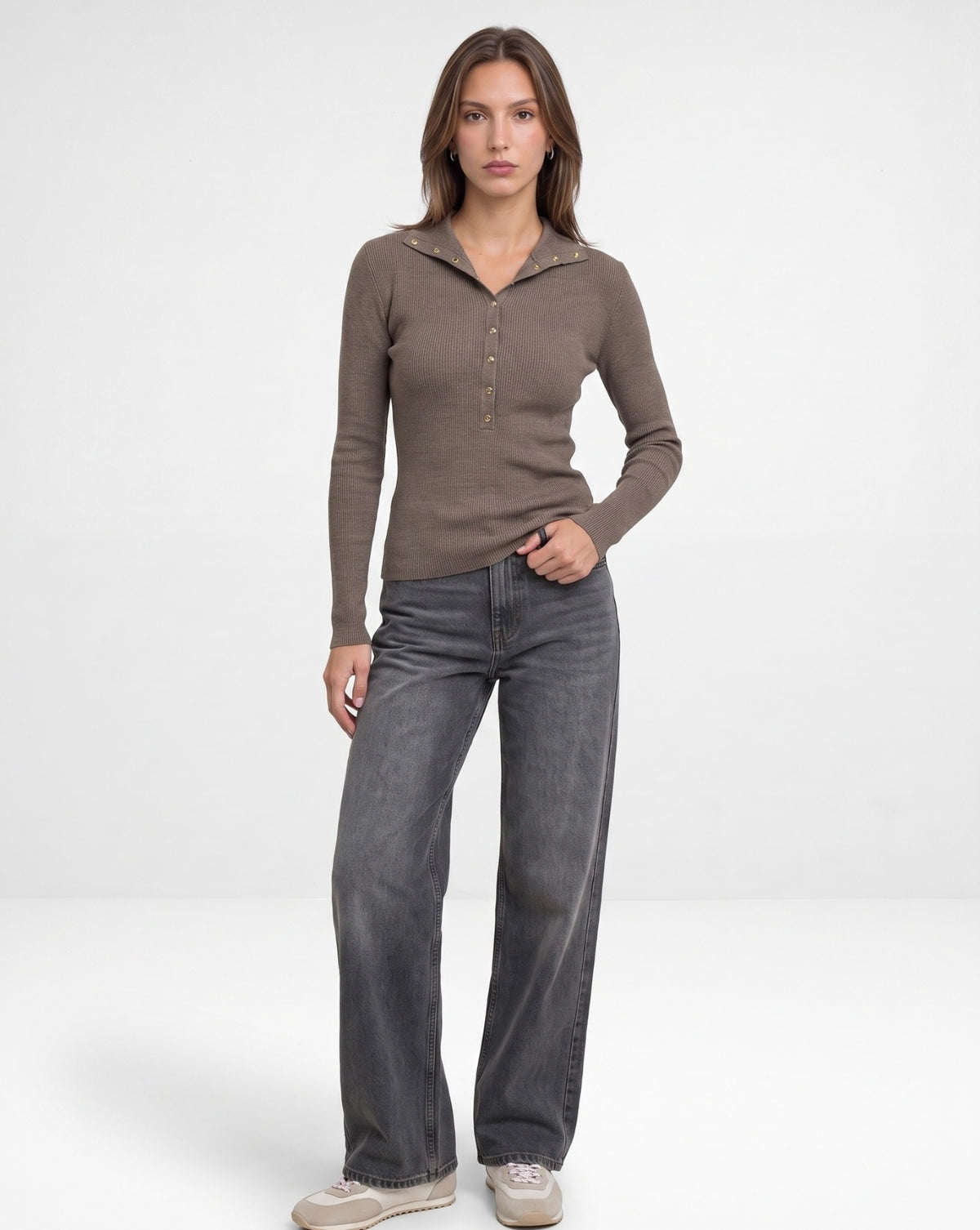 Mila Knit Top - Mocha