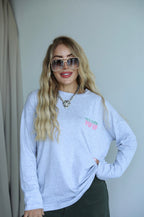 Grey Long Sleeves Top