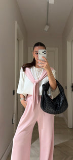 Scarf detailed set - pink