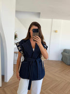 Navy Denim Vest
