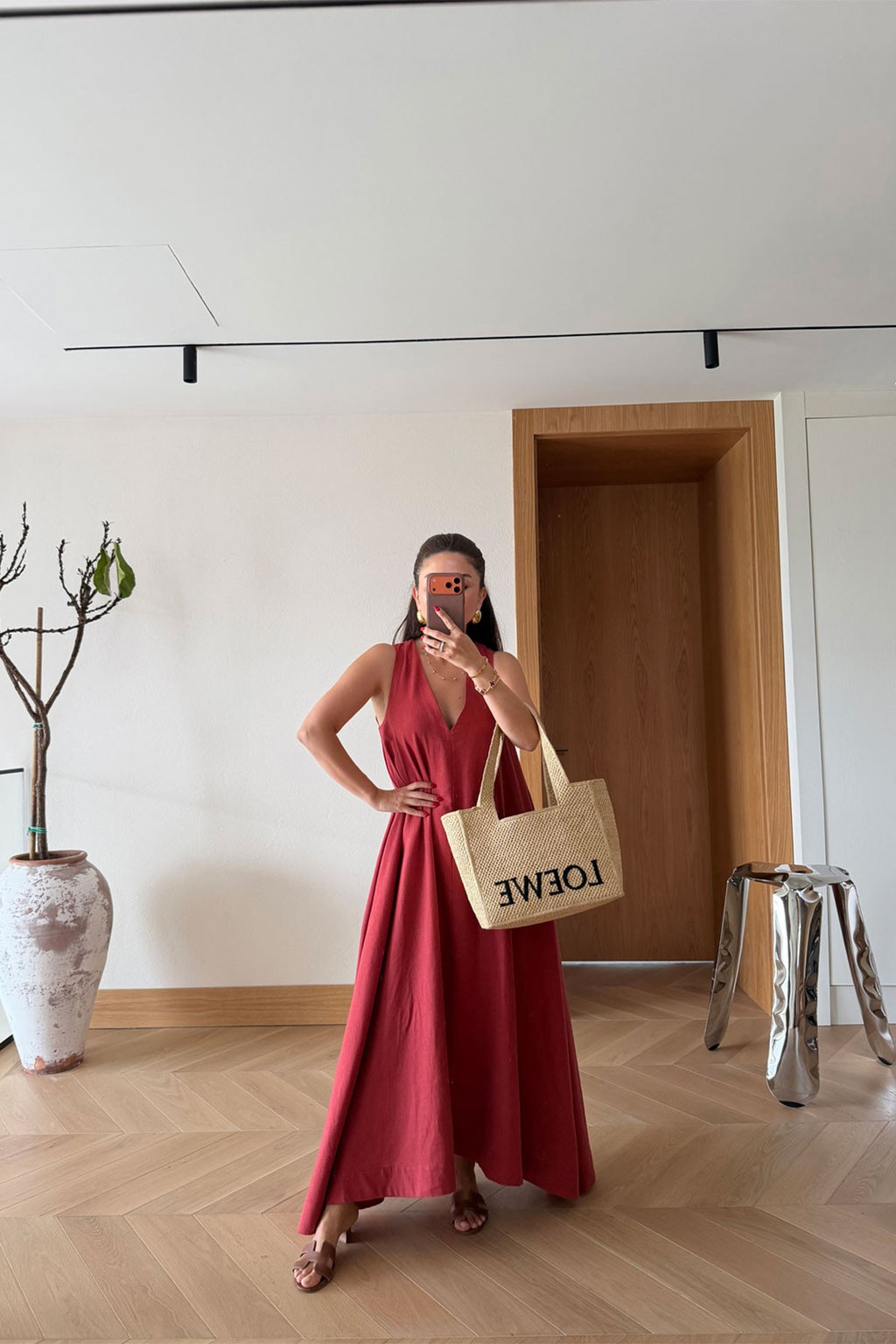Brick red dress