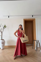 Brick red dress