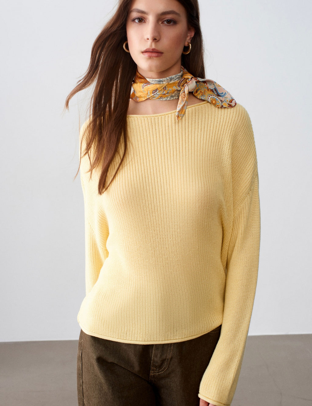 Wide Collar blouse - Yellow