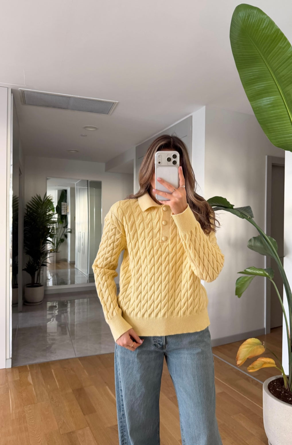 Yellow Braided Sweater
