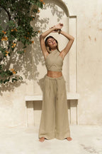 Khaki Crop Top