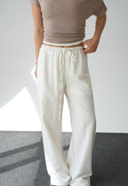 Linen-blend pants - White