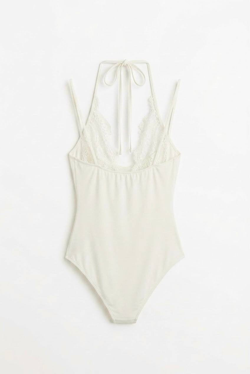 Lace detailed Bodysuit - White