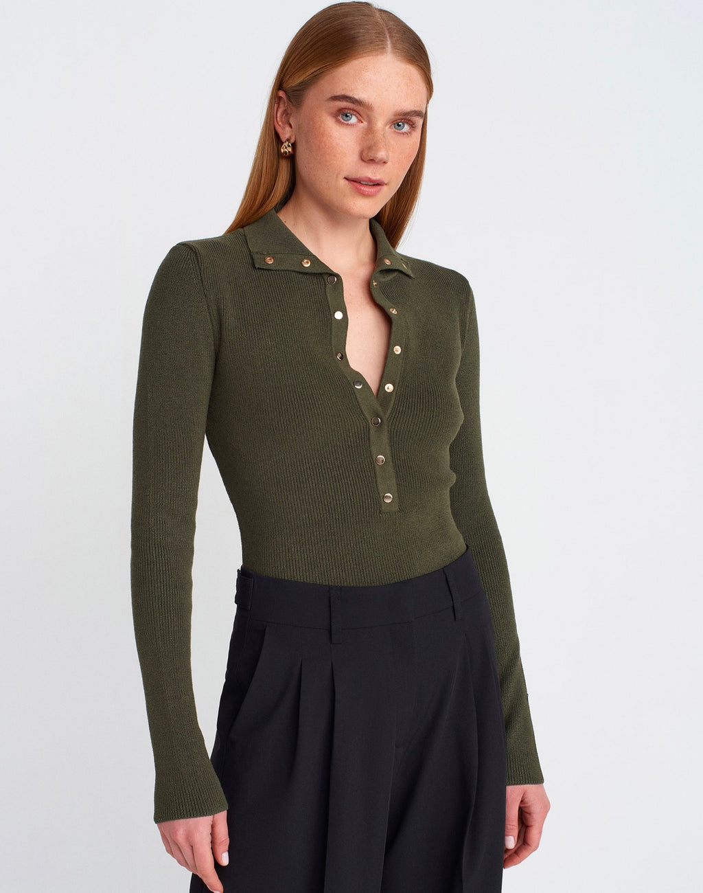 Mila Knit Top - khaki