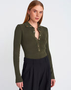 Mila Knit Top - khaki