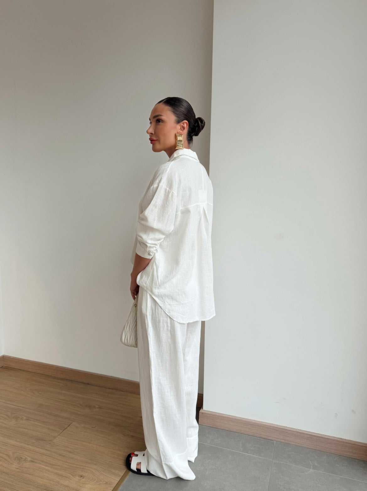 Pure linen set - White