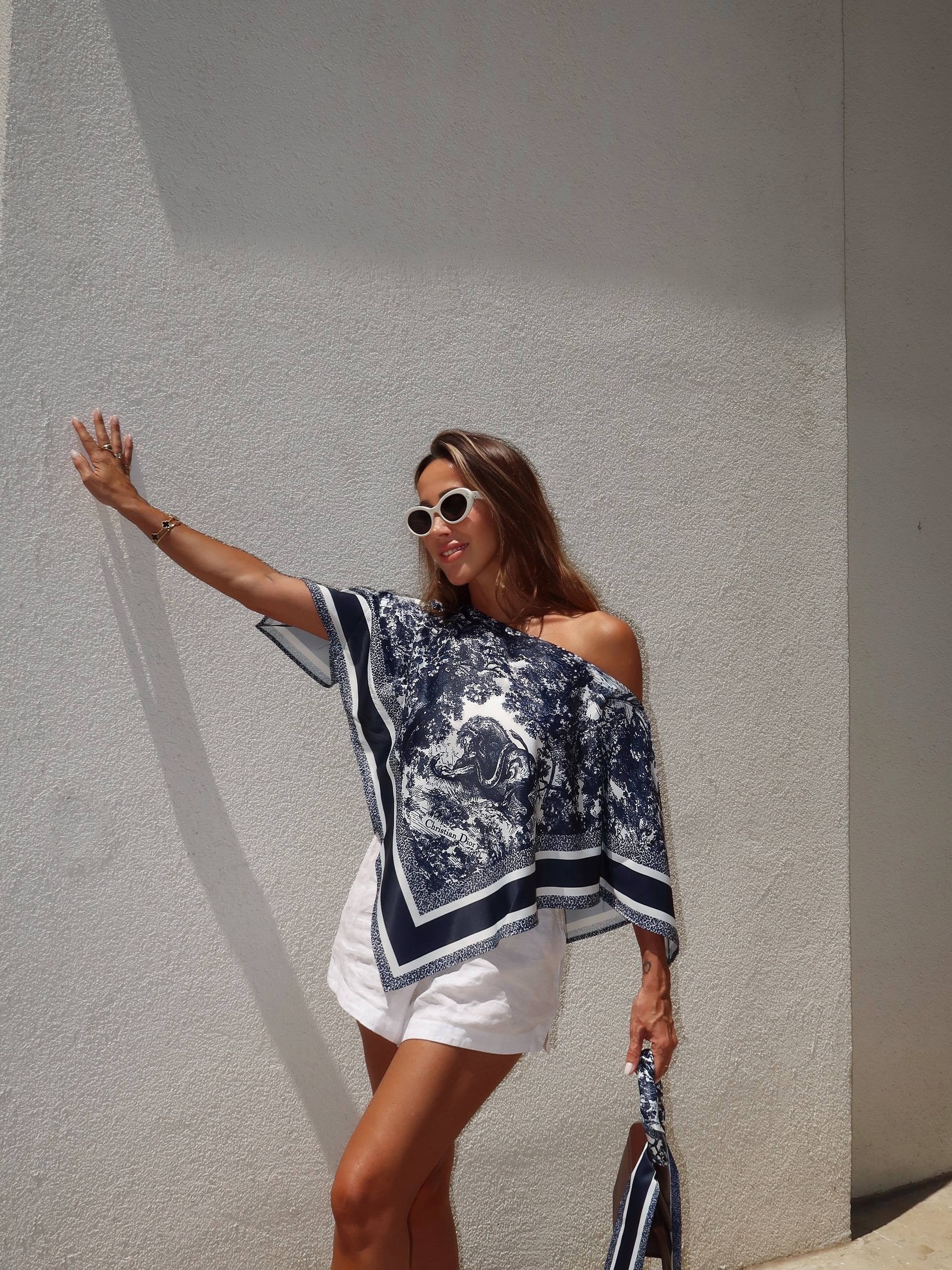 Dior silk top - Navy