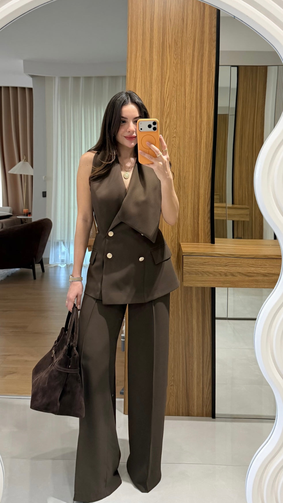 Vest Stylish Suit - Brown