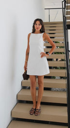 Amelia Linen Dress - White