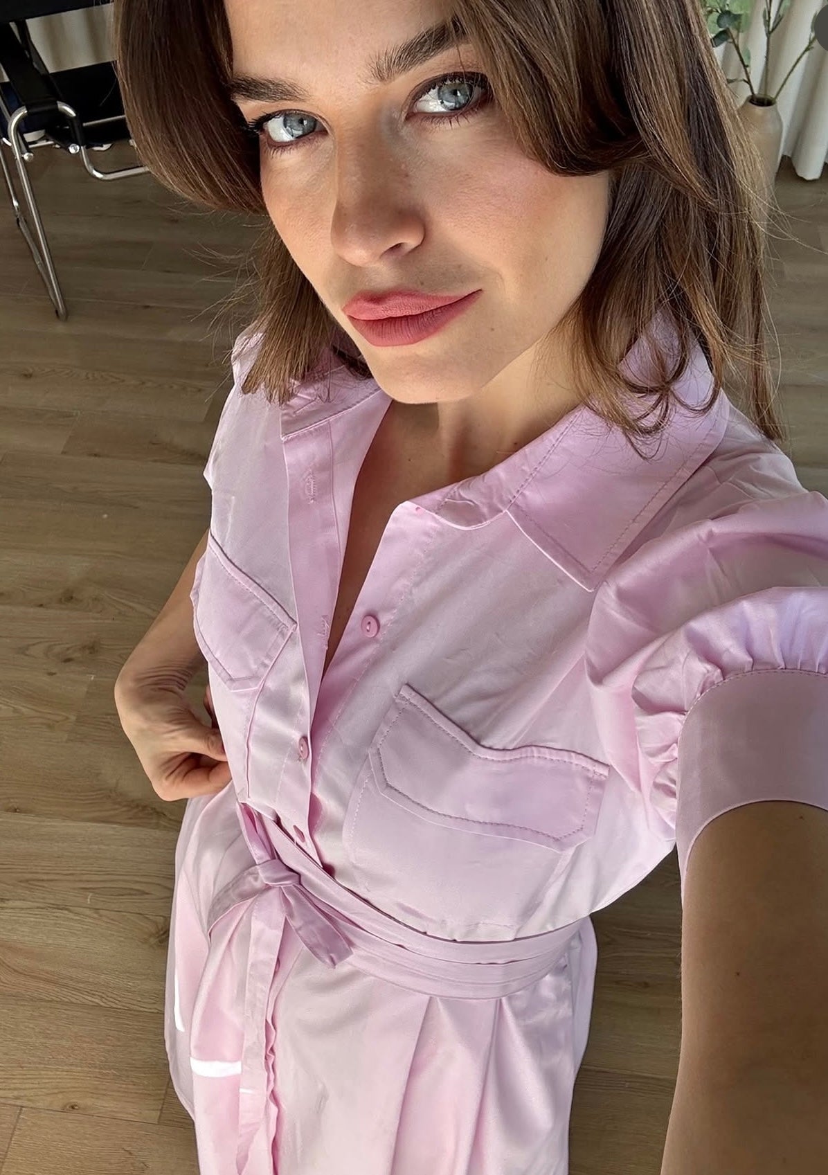 SS Belted Dress - Pink