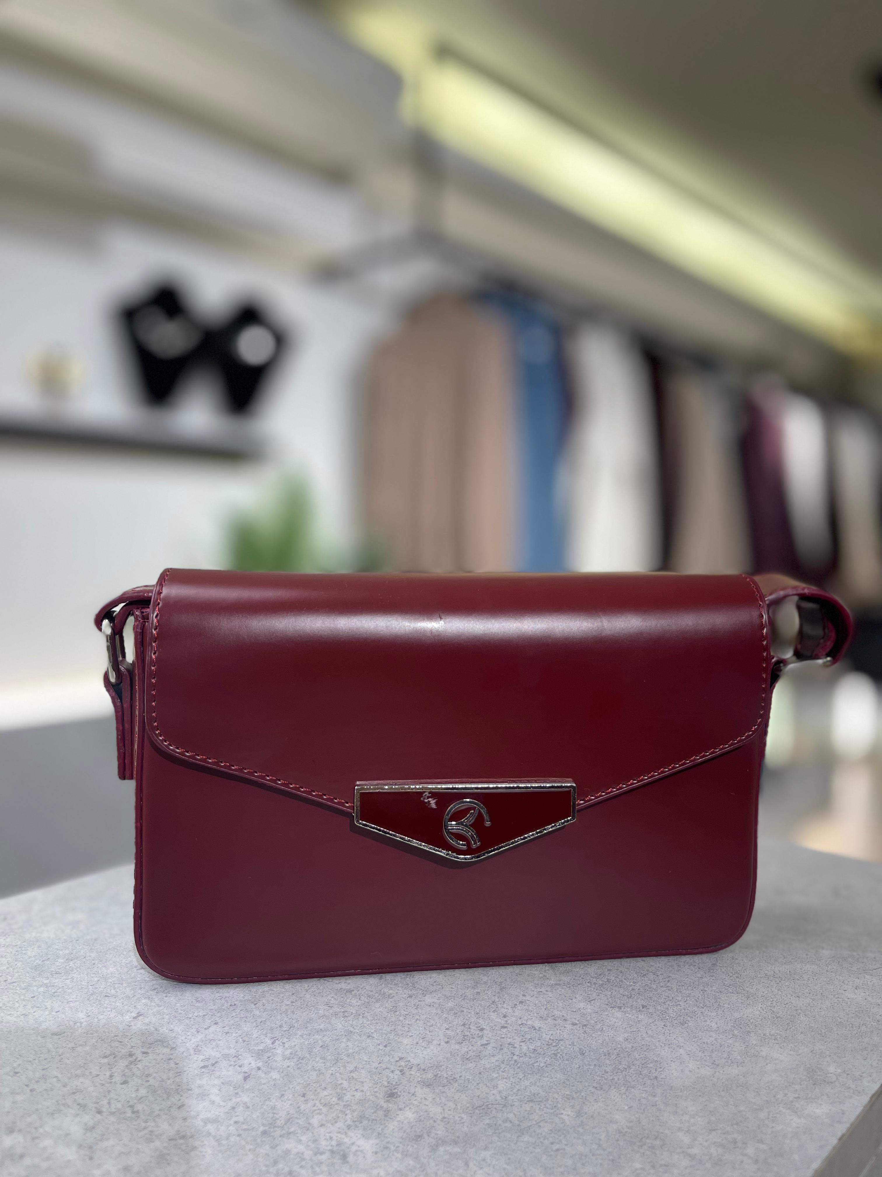 Burgundy Baguette Bag