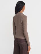 Taupe Stand Collar Sweater