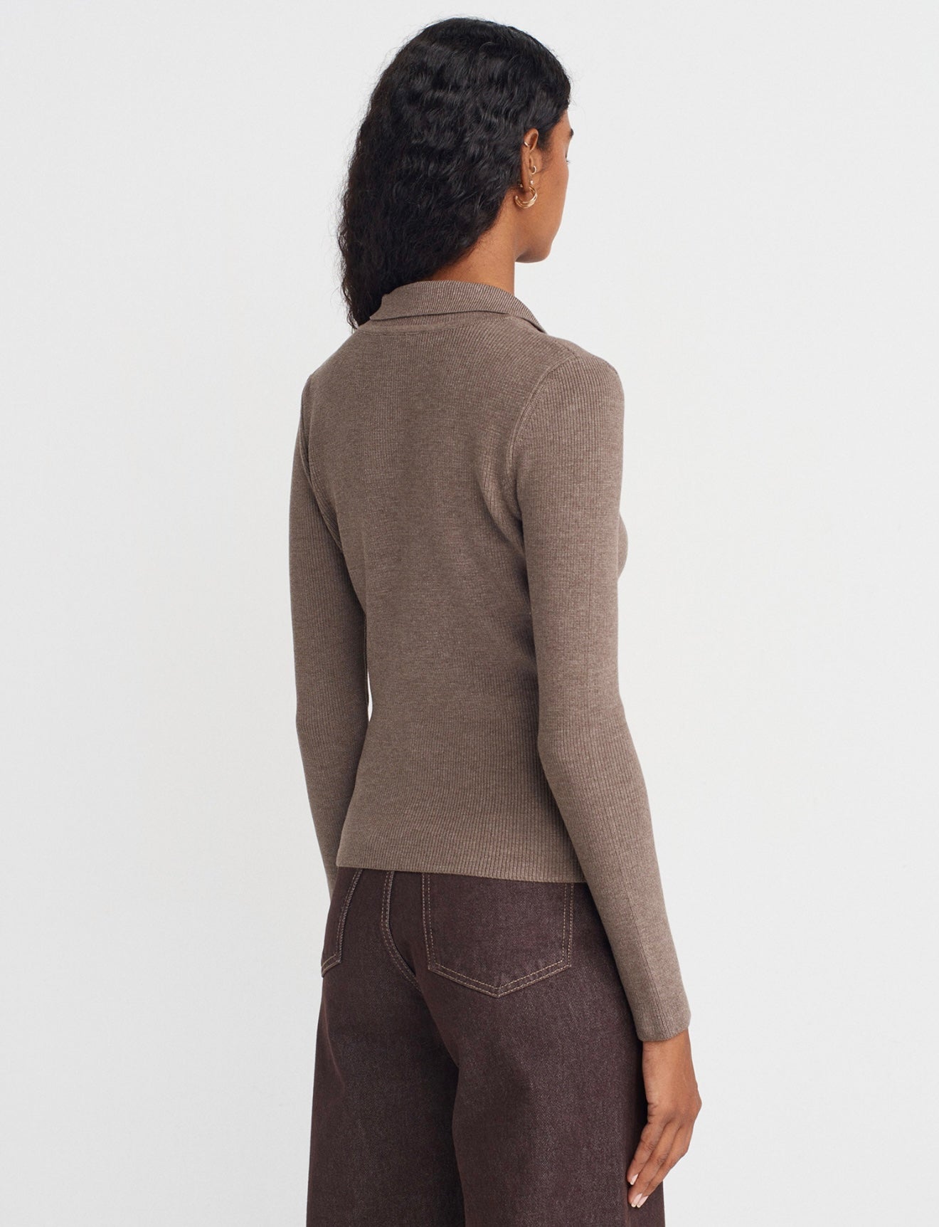 Taupe Stand Collar Sweater