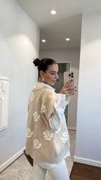 Beige Shirt-Vest Set