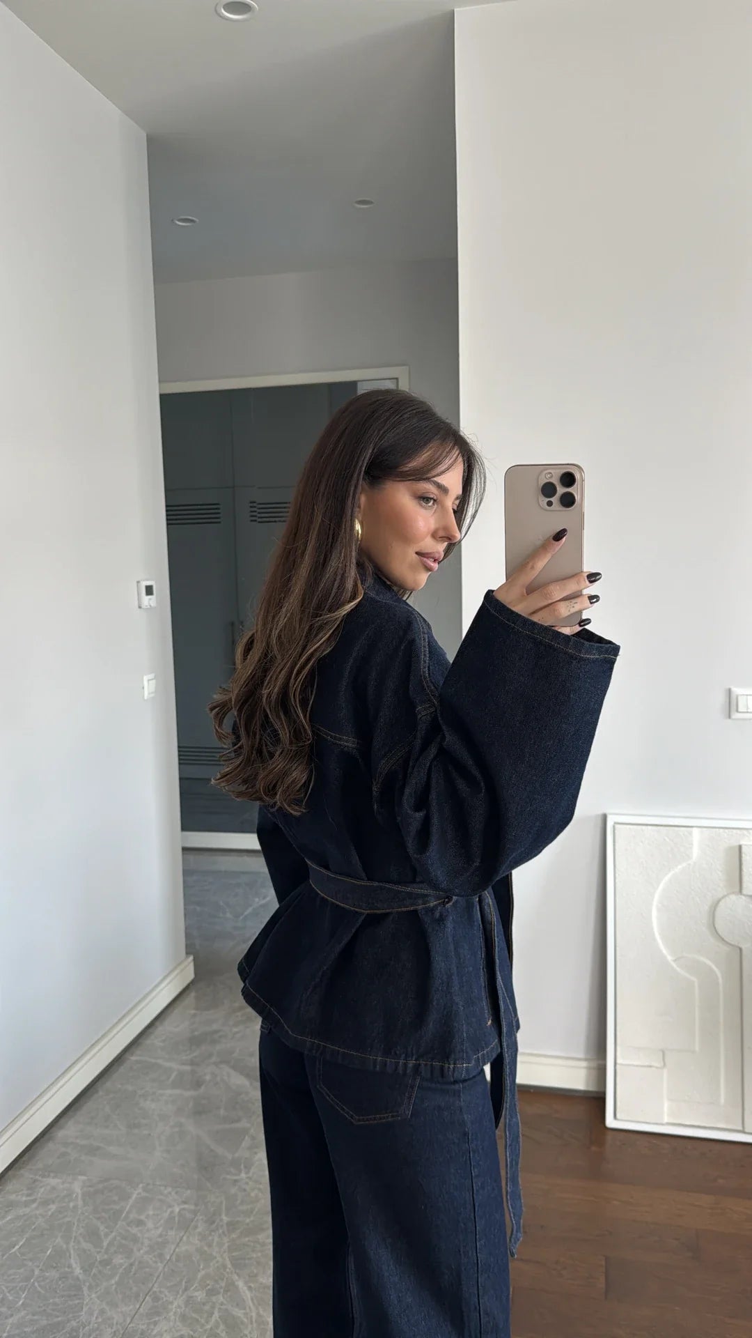 Waist-tied Denim Suit