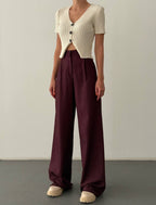 Burgundy Palazzo-Thick