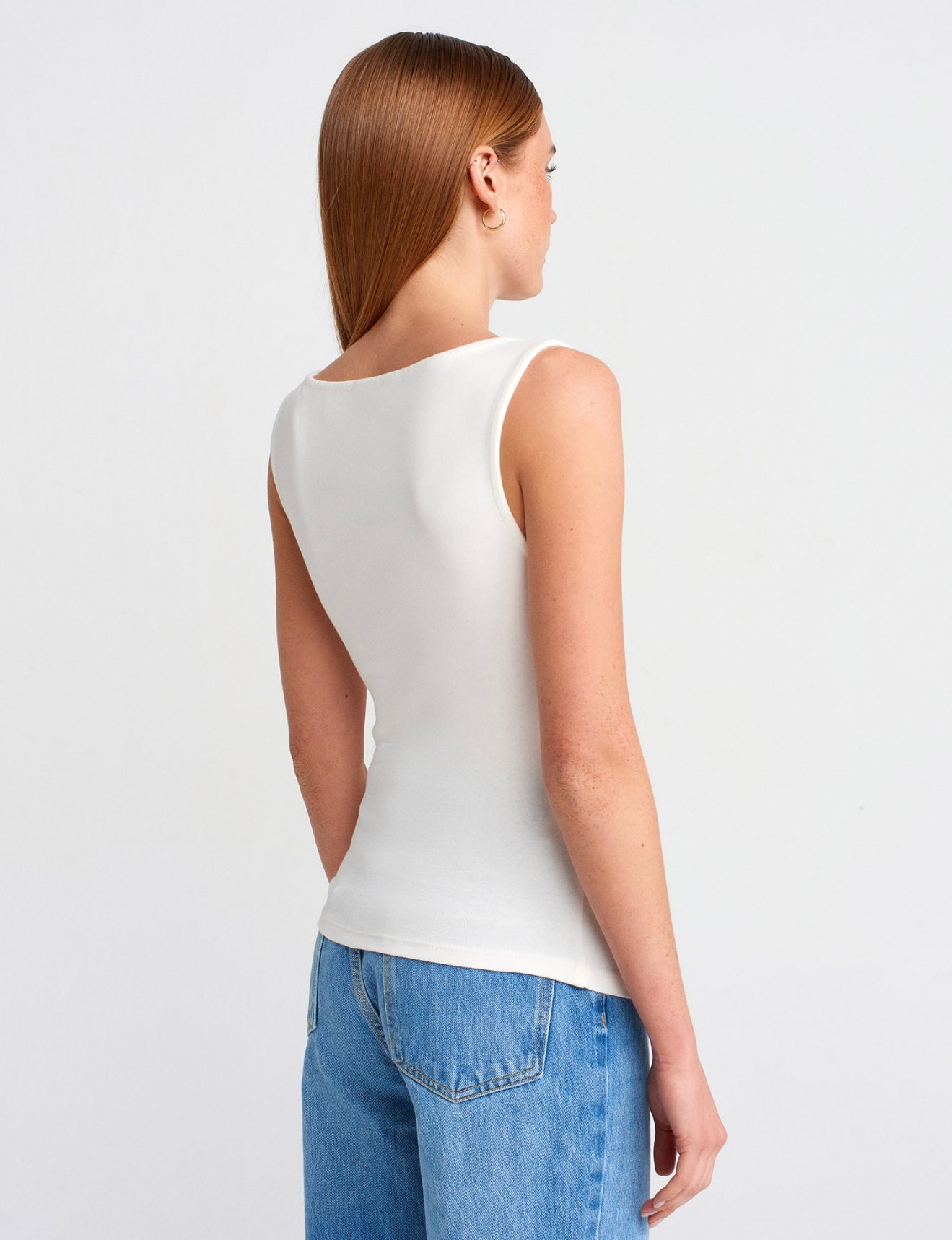 Boat-neck top - White
