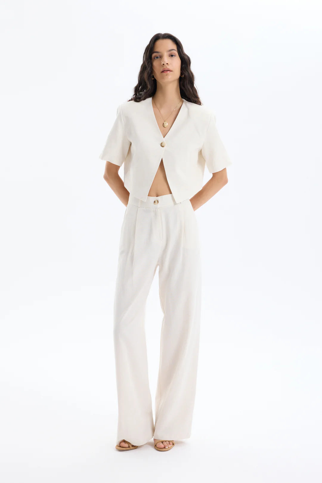 Linen Crop Blazer