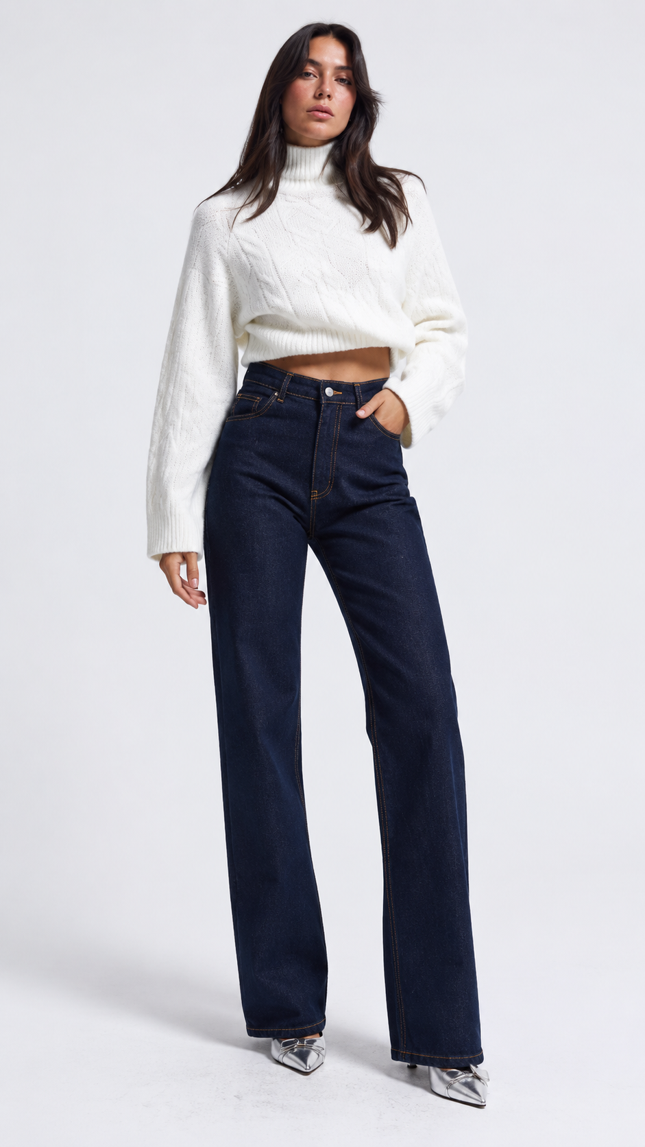 Navy Straight Jeans