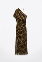 Khaki patterned dress