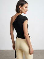 one shoulder Blouse - Black