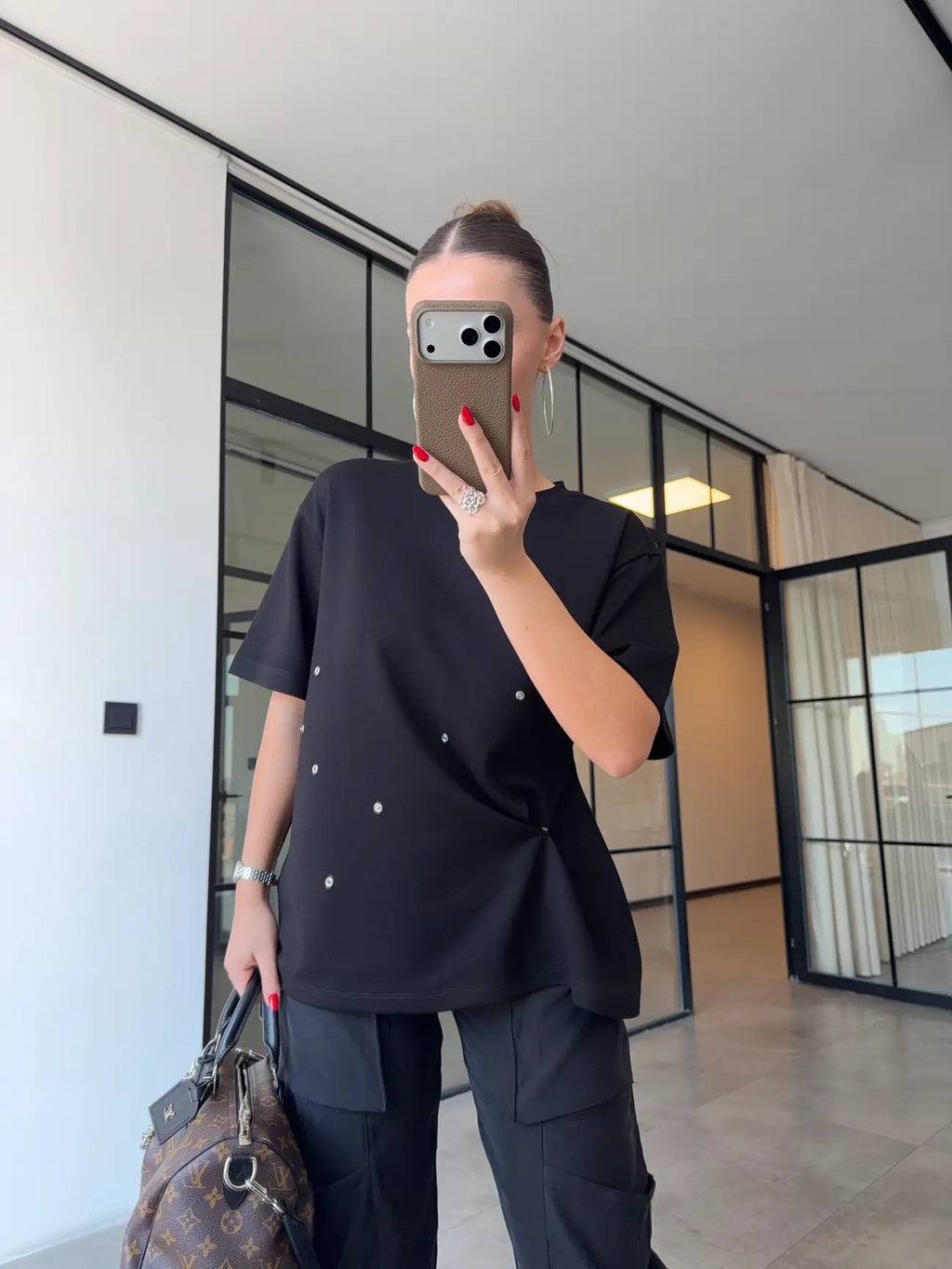 Black T-shirt with Pins