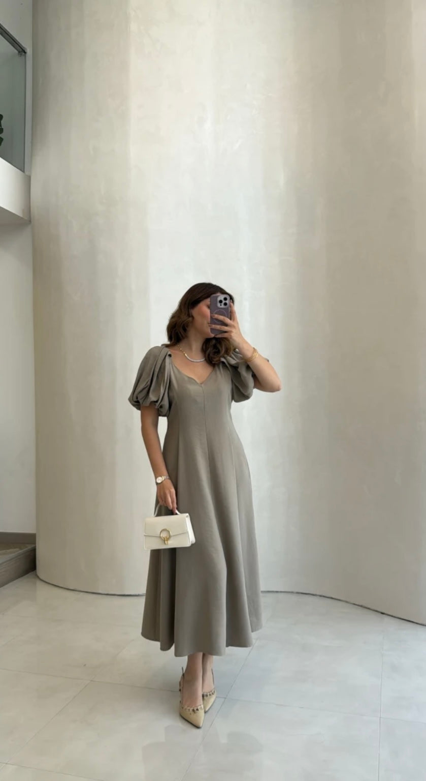 Balloon Sleeves Dress