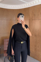 Cape Blouse - Black